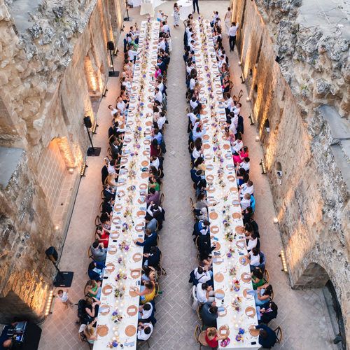 Large wedding celebration in Italy